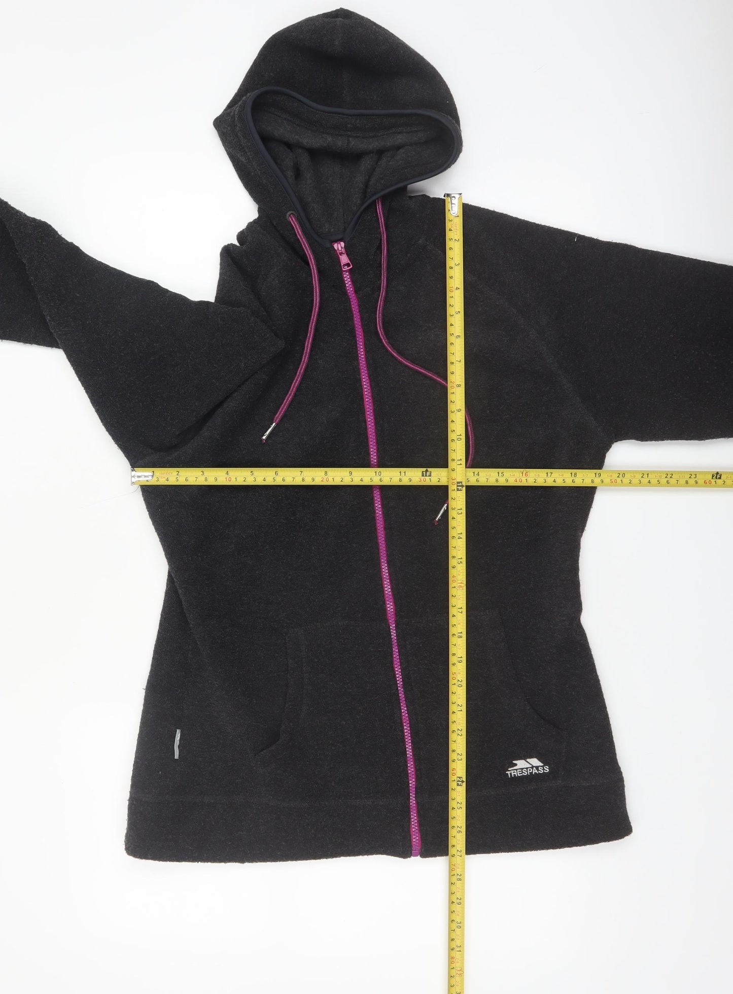 Trespass Womens Black Full Zip Hoodie UK 14 L Fleece Polyester