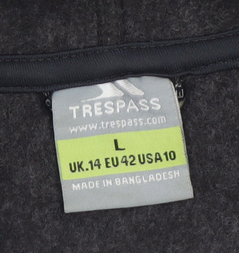 Trespass Womens Black Full Zip Hoodie UK 14 L Fleece Polyester