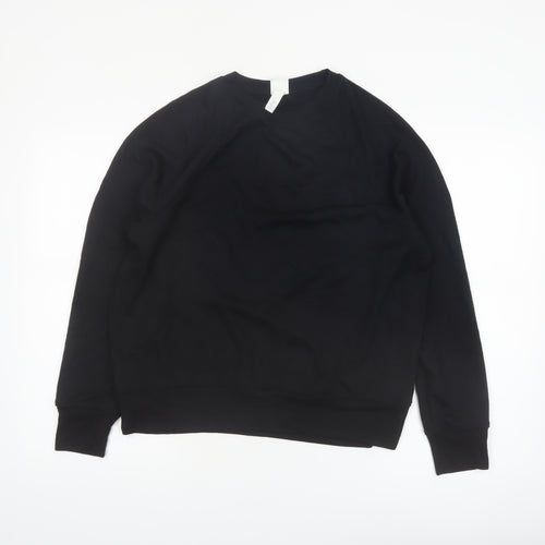 H&M Women Black Small Pullover Sweatshirt Basics Casual