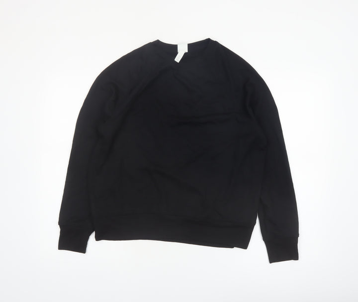 H&M Women Black Small Pullover Sweatshirt Basics Casual