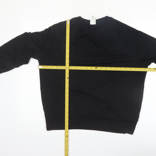 H&M Women Black Small Pullover Sweatshirt Basics Casual