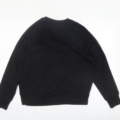 H&M Women Black Small Pullover Sweatshirt Basics Casual