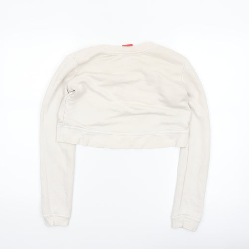Nike Air Women Beige XS Cropped Pullover Sweatshirt