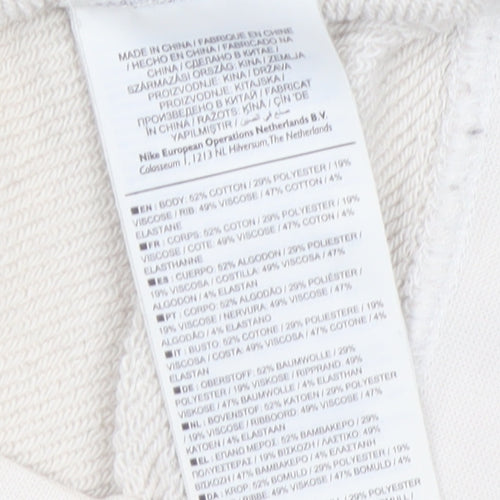 Nike Air Women Beige XS Cropped Pullover Sweatshirt