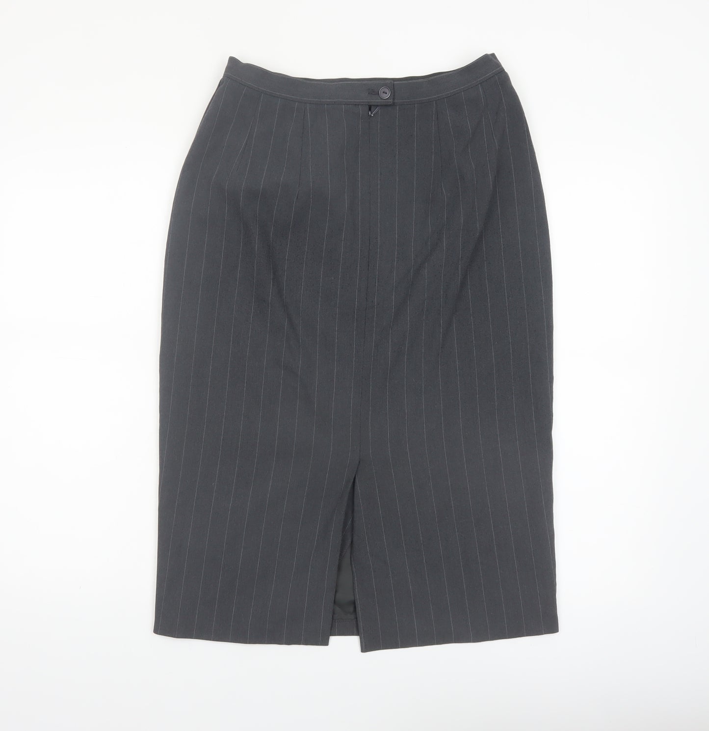 Marks and Spencer Women Grey Pinstripe Pencil Skirt Size 12