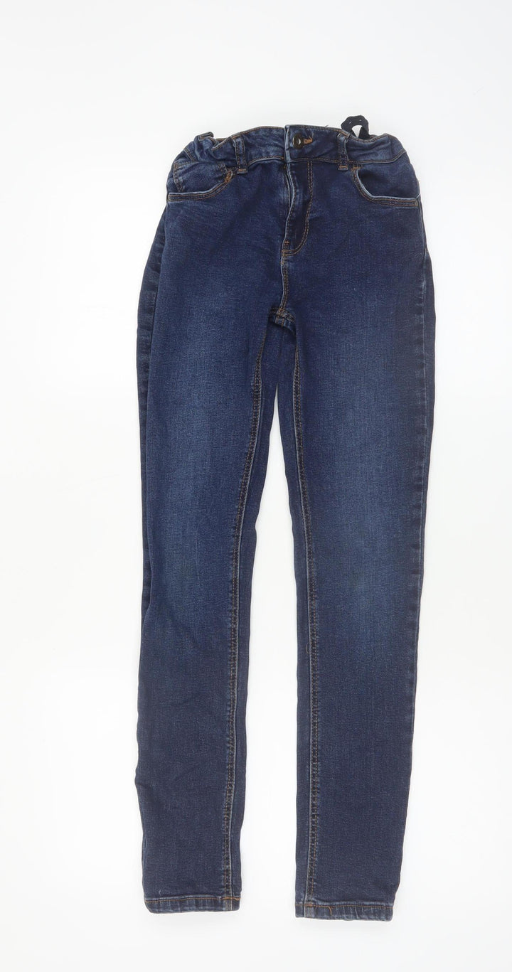 Denim Co Boys Blue Skinny Jeans 12-13 Years Adjustable Waist Cotton