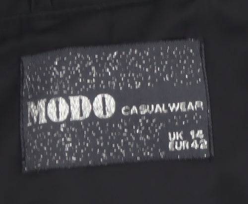 Modo Casualwear Women's Black Belted Trench Coat UK 12 Lined Long Classic