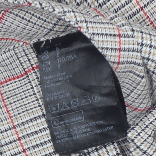H&M Divided Women's Grey Check Pleated Short Skirt Size 12