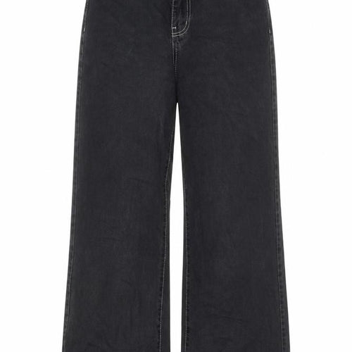 Missguided Women's Black Wide-Leg High-Rise Cotton Jeans Size 12