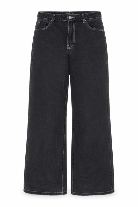 Missguided Women's Black Wide-Leg High-Rise Cotton Jeans Size 12
