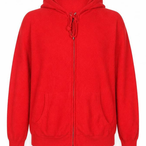 Marks and Spencer Womens Red XL Hooded Full Zip Knit Jumper