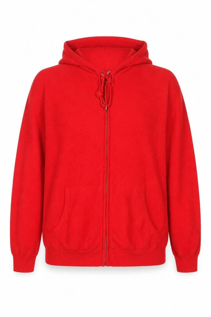 Marks and Spencer Womens Red XL Hooded Full Zip Knit Jumper
