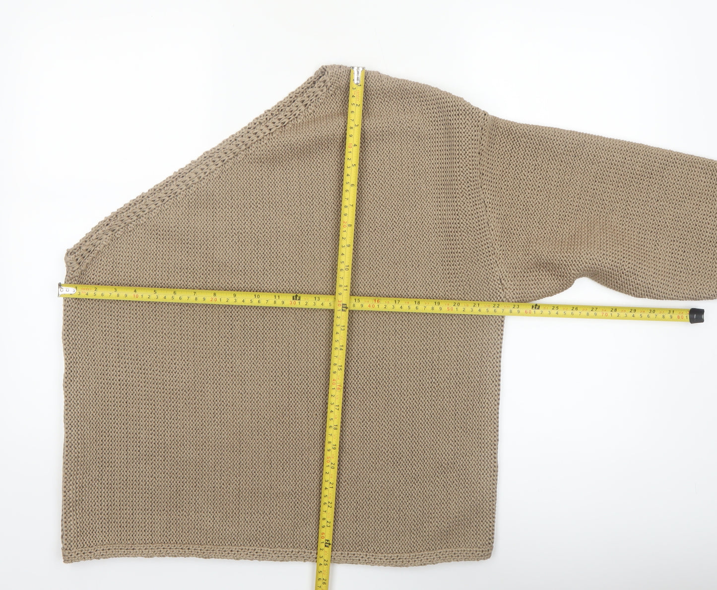 Marks and Spencer Women’s Beige Asymmetrical Knit Pullover Jumper XL
