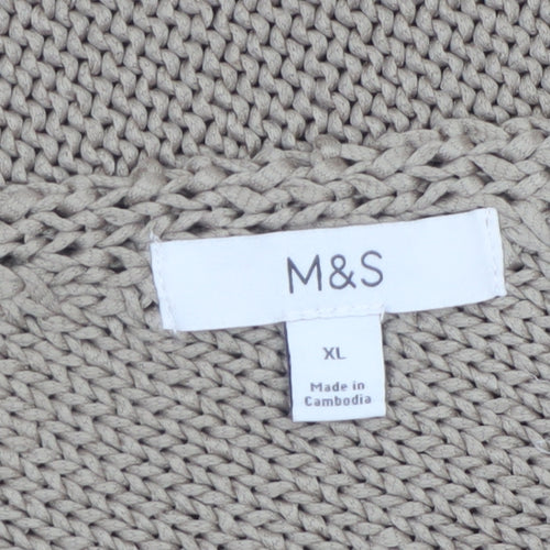 Marks and Spencer Women’s Beige Asymmetrical Knit Pullover Jumper XL