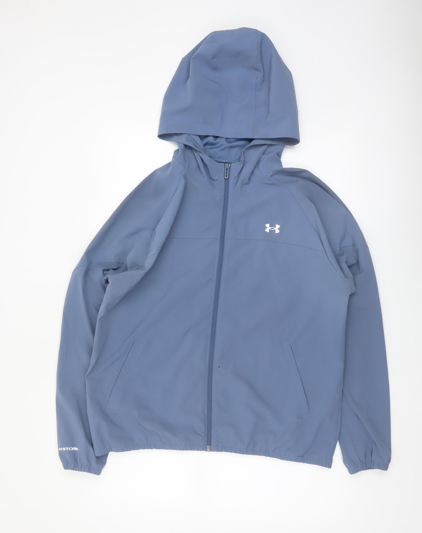 Under Armour Women Blue L Windbreaker Softshell Hooded Jacket