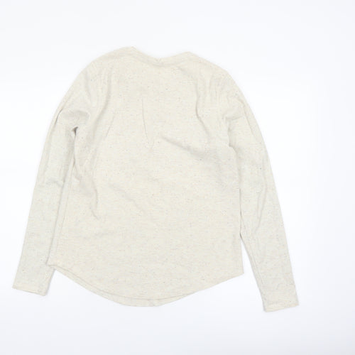 Marks and Spencer Per Una Women Beige Henley Long Sleeve Cotton Top Size 12