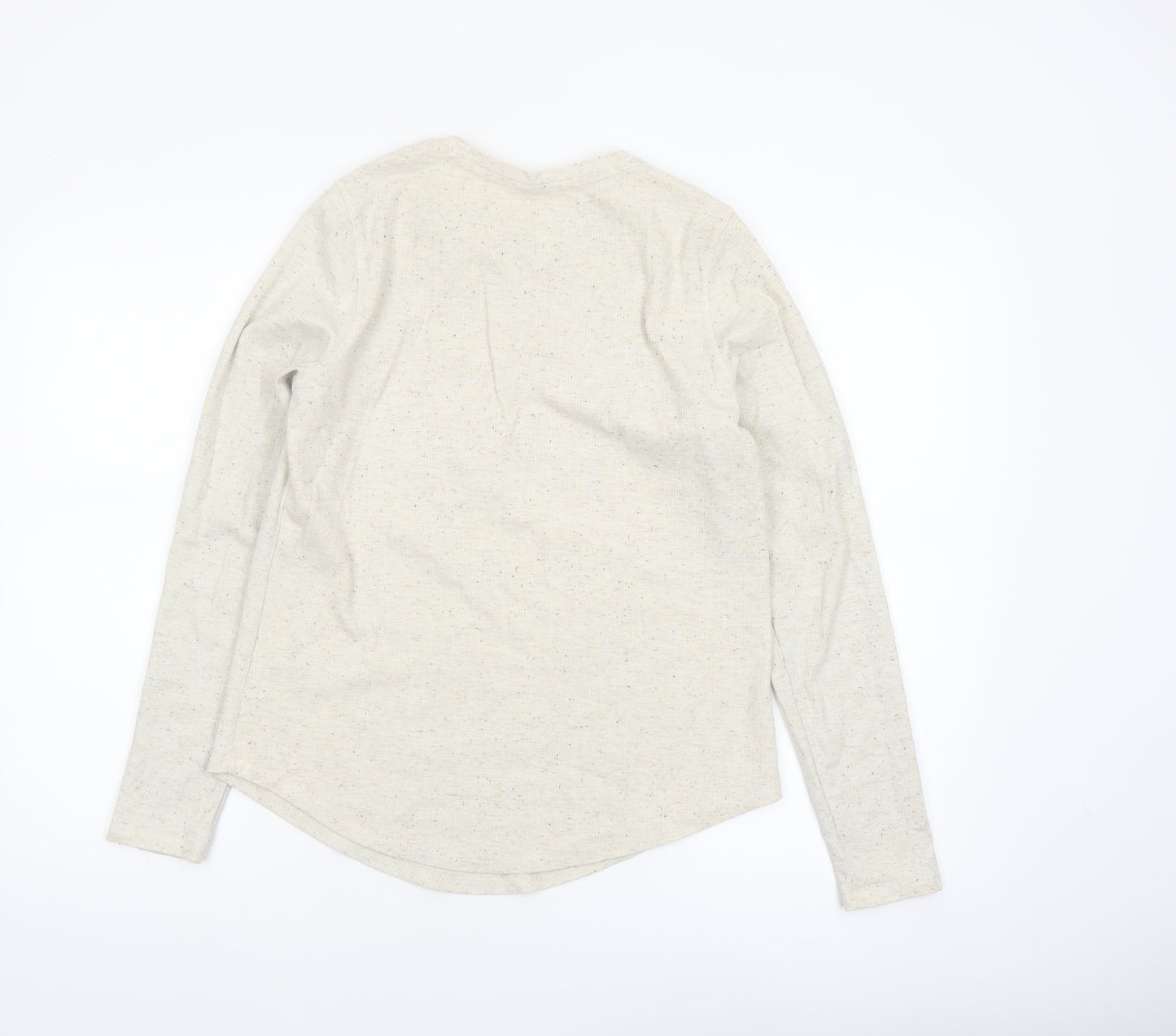 Marks and Spencer Per Una Women Beige Henley Long Sleeve Cotton Top Size 12