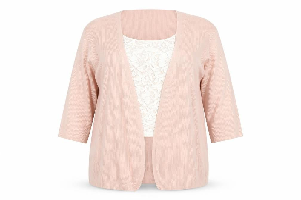 Marks and Spencer Women Pink Size 18 Lightweight Open Knit Cardigan
