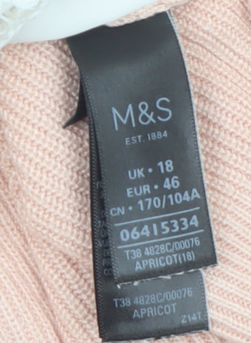 Marks and Spencer Women Pink Size 18 Lightweight Open Knit Cardigan
