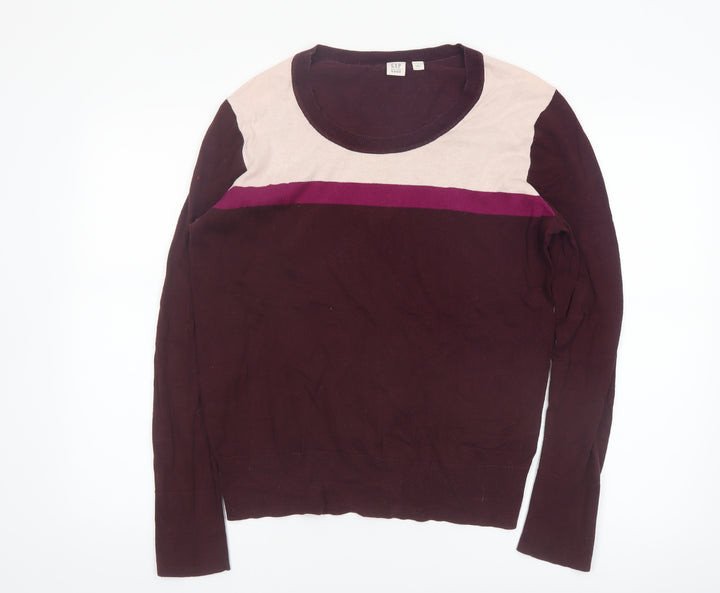GAP Women's Multicoloured Cotton Pullover Jumper Size L