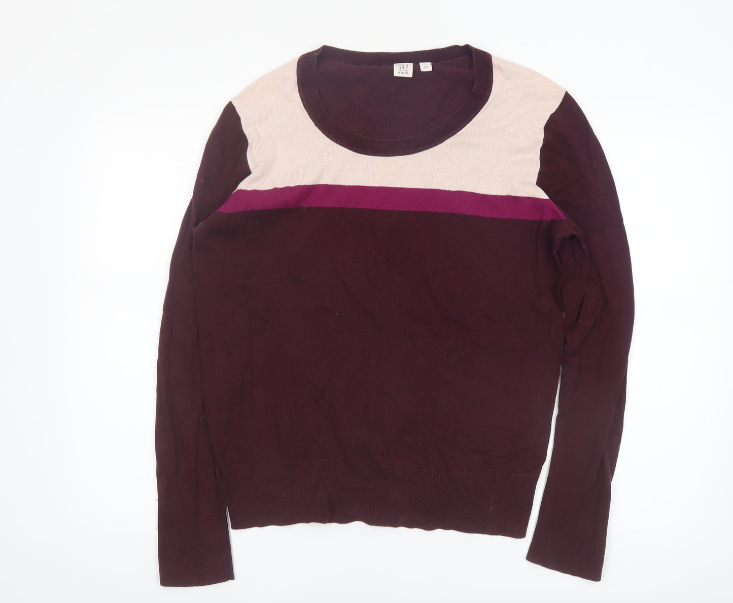 GAP Women's Multicoloured Cotton Pullover Jumper Size L