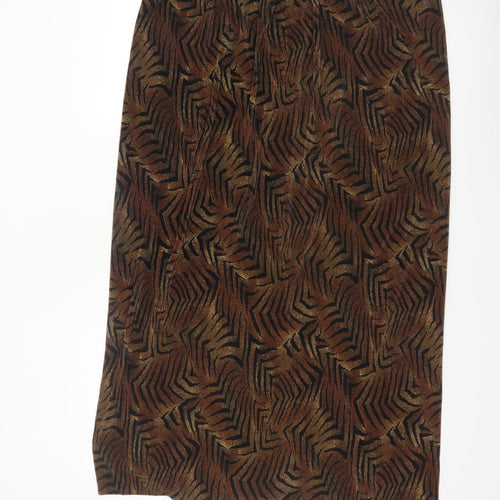 Foxy Lady Women's Brown Animal Print Midi Pencil Skirt Size 18