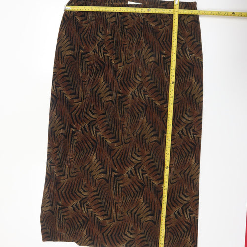 Foxy Lady Women's Brown Animal Print Midi Pencil Skirt Size 18