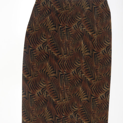 Foxy Lady Women's Brown Animal Print Midi Pencil Skirt Size 18