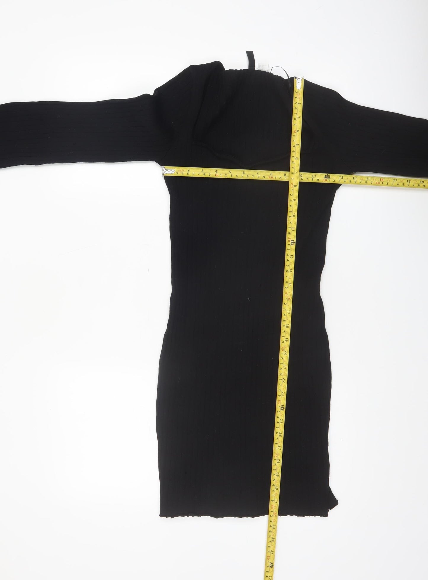 H&M Divided Women’s Black Long Sleeve Bodycon Knit Short Dress Size 12