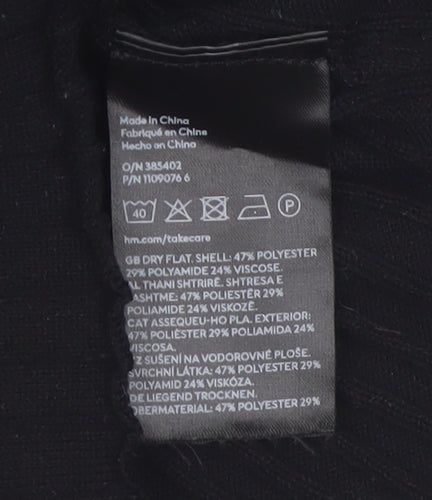 H&M Divided Women’s Black Long Sleeve Bodycon Knit Short Dress Size 12