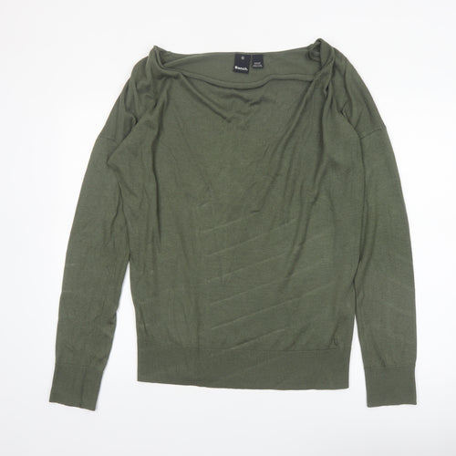 Bench Womens Green Boat Neck Pullover Jumper XL