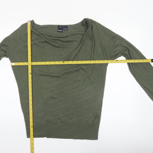 Bench Womens Green Boat Neck Pullover Jumper XL