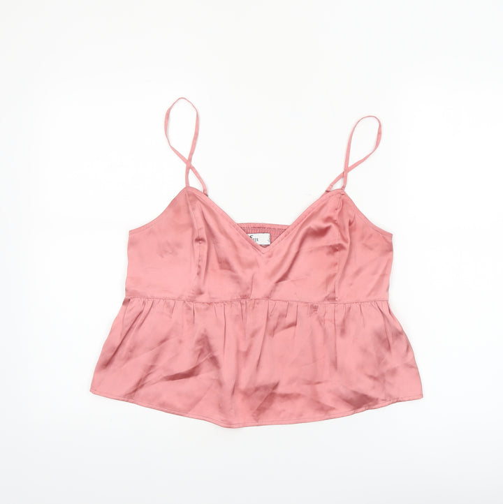 Hollister Women's Pink Satin Camisole Tank Top Size L