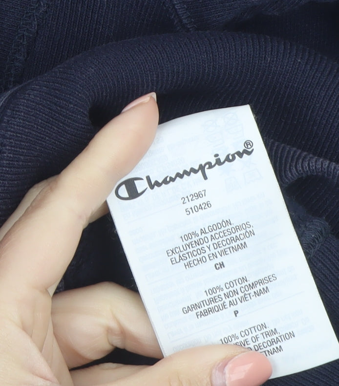 Champion Men's Blue Small Reverse Weave Pullover Hoodie