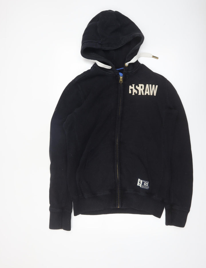 G-Star Raw Mens Black XL Full Zip Hoodie Sweatshirt