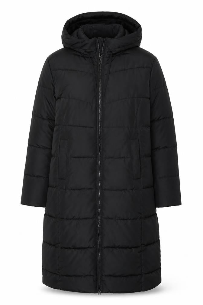 FLXJINEYU Womens Black 3XL Long Hooded Puffer Coat