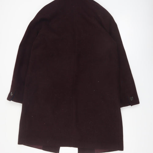 Topshop Women's Brown Wool Blend Mid-Length Coat UK 12