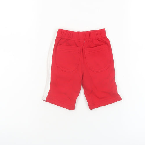 BHS Unisex Baby Red Cotton England Shorts Newborn Drawstring Waist