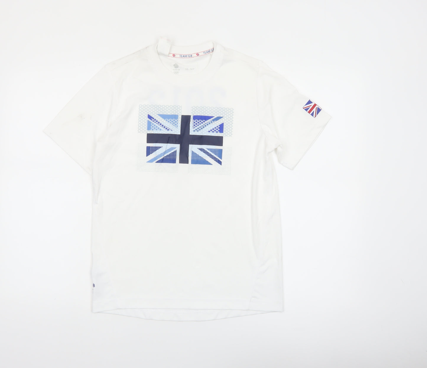 Team GB Boys White 13-14 Years Short Sleeve Sports T-Shirt