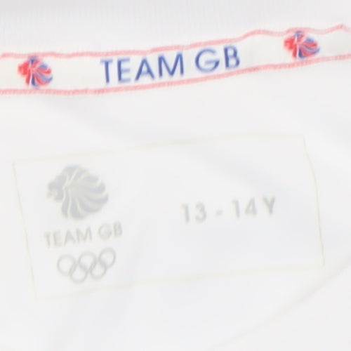 Team GB Boys White 13-14 Years Short Sleeve Sports T-Shirt