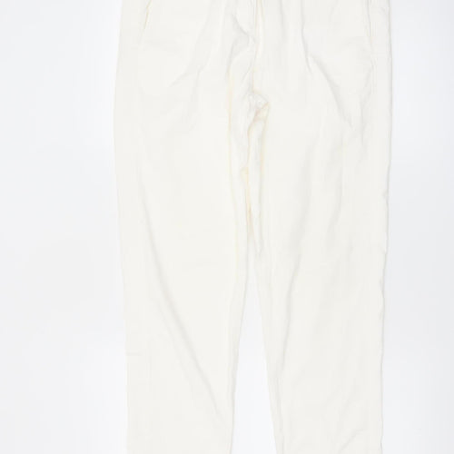 Marks and Spencer Women’s Ivory Chino Trousers Size 12 Cotton Stretch