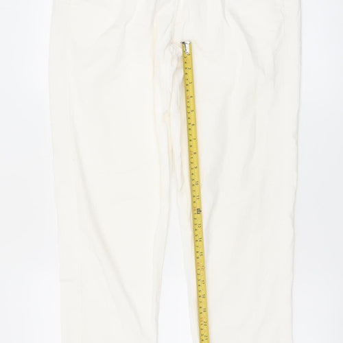 Marks and Spencer Women’s Ivory Chino Trousers Size 12 Cotton Stretch