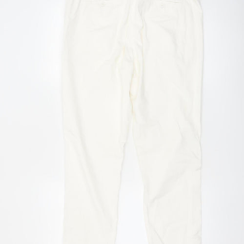 Marks and Spencer Women’s Ivory Chino Trousers Size 12 Cotton Stretch