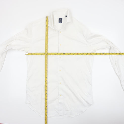 Boggi Milano Men's White Slim Fit Formal Dress Shirt 17.5in 44cm