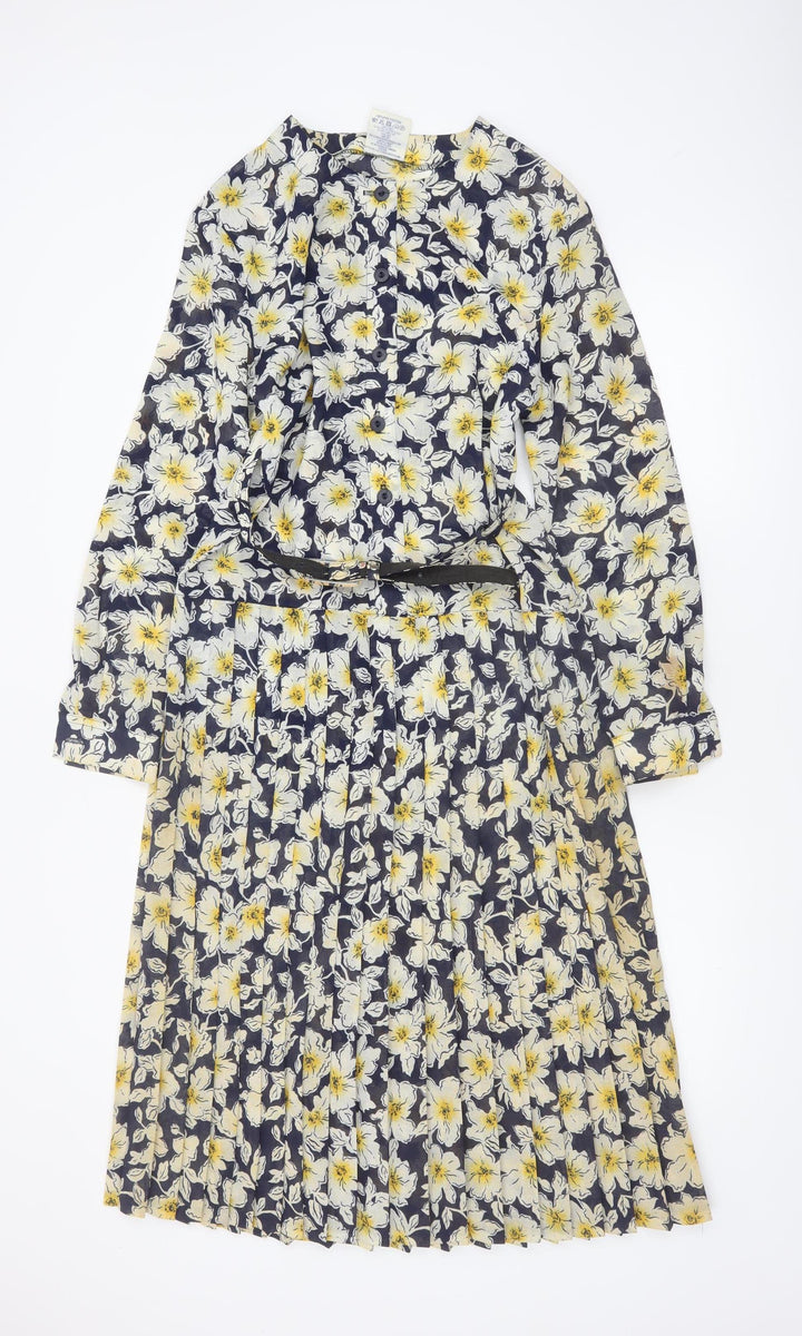 Eastex Women's Multicoloured Floral Midi A-Line Dress Size 10