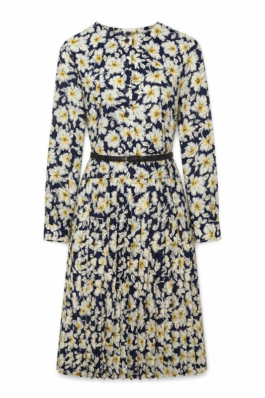 Front view of Eastex Women's Multicoloured Floral Midi A-Line Dress, size 10