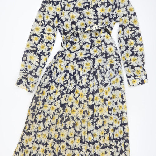 Eastex Women's Multicoloured Floral Midi A-Line Dress Size 10