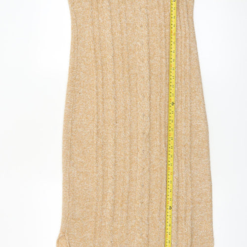 Romeo & Juliet Couture Women Beige Knit Midi Tank Dress M