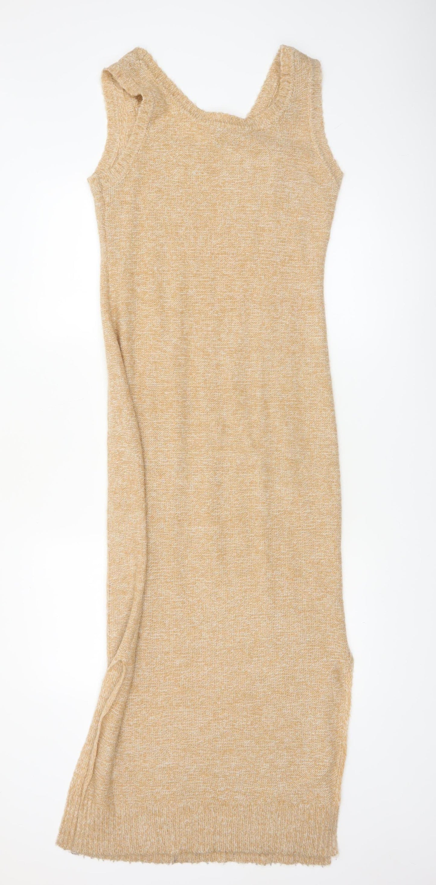 Romeo & Juliet Couture Women Beige Knit Midi Tank Dress M