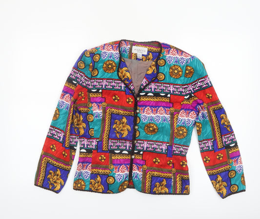 Papell Petites Multicoloured Vintage Button Jacket Women’s Size 4 Polyester